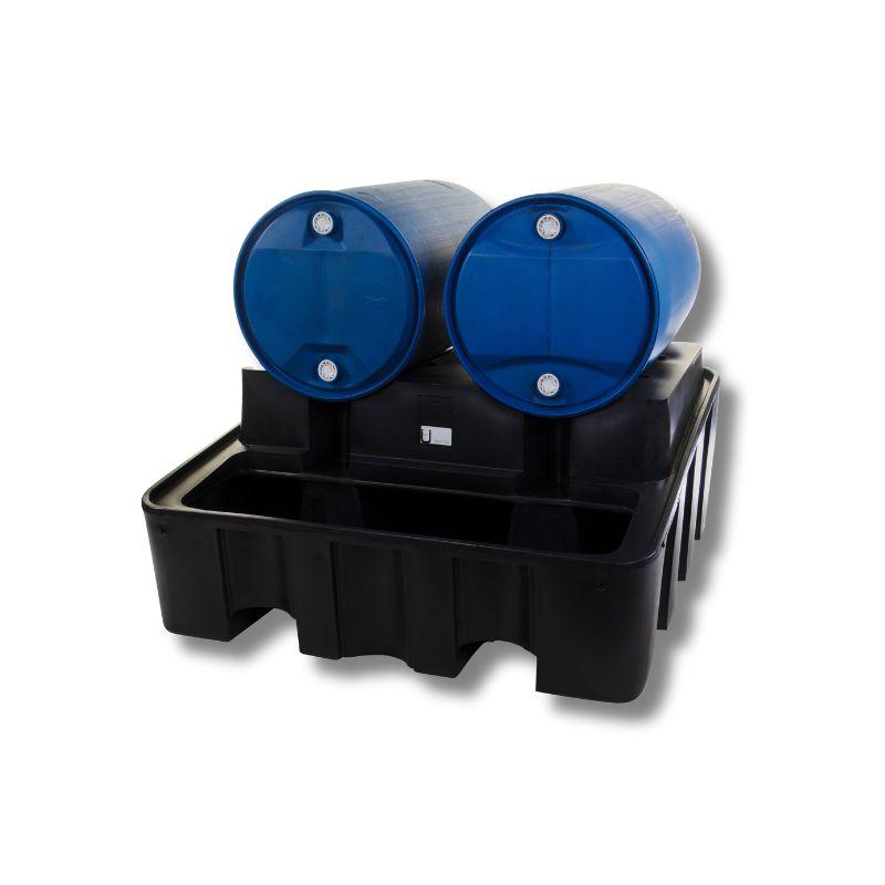 Bac de rétention polyéthylène pour 2 fûts - 450 litres