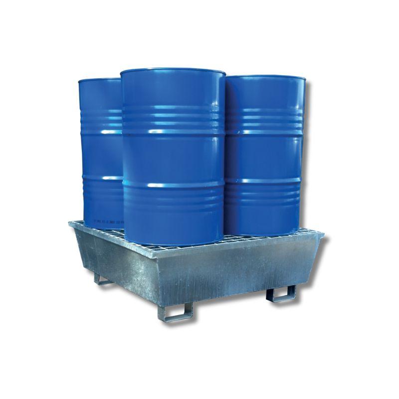 Bac de rétention en acier pour 4 fûts 220 L
