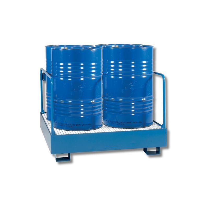Bac de rétention en acier verni pour 4 fûts 440L